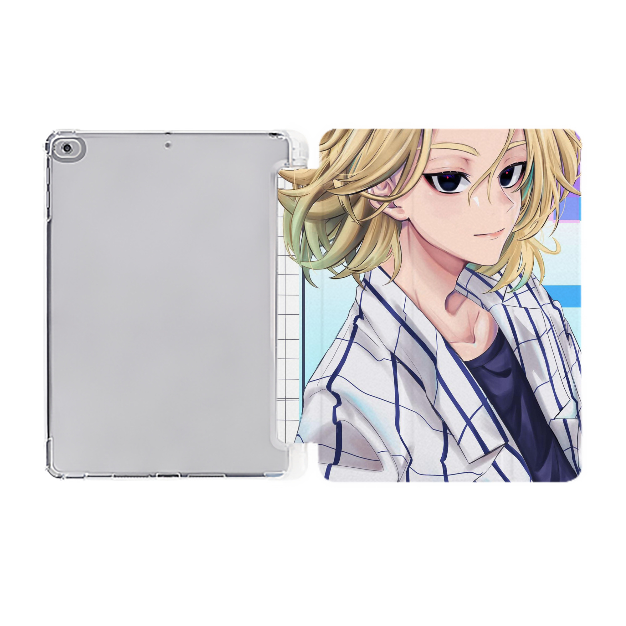 （画像用） 東京リベンジャーズ Tokyo Revengers IPad ケース ペン収納付き 三つ折りスタンド PUレザー×シリコン 対応機種9.5/10.5/10.9インチ